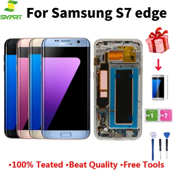 

For Samsung Galaxy S7 Edge Screen Super AMOLED 5.5" S7Edge G935 G935F SM-G935F LCD Display Touch Digitizer Assembly With Frame