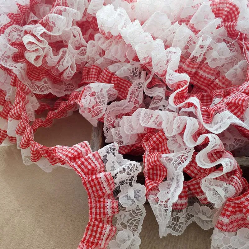 Lace Ribbon Lace Garment Accessories Lace Sewing Supplies Lace Hair Accessories Lace Decoration Lace Accessories Lace Sewing Accessories Clothing Accessories Wide Plaid Pleated Lace 3d Flowers Embroidered Ribbon Ruffle Trim DIY Clothing Hair Accessories Home Sewing 5CM