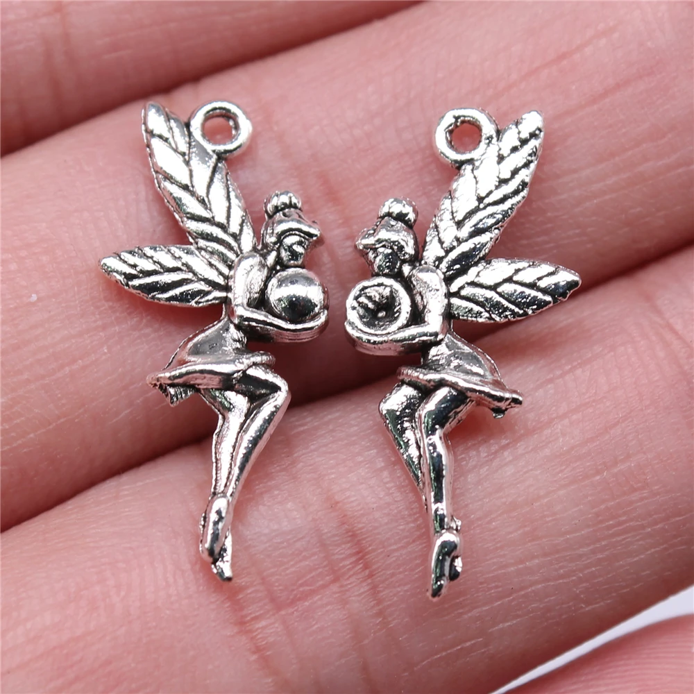 10x Angel Charms for Bracelet Fairy Pendant Gold tone Necklace Making  Supplies