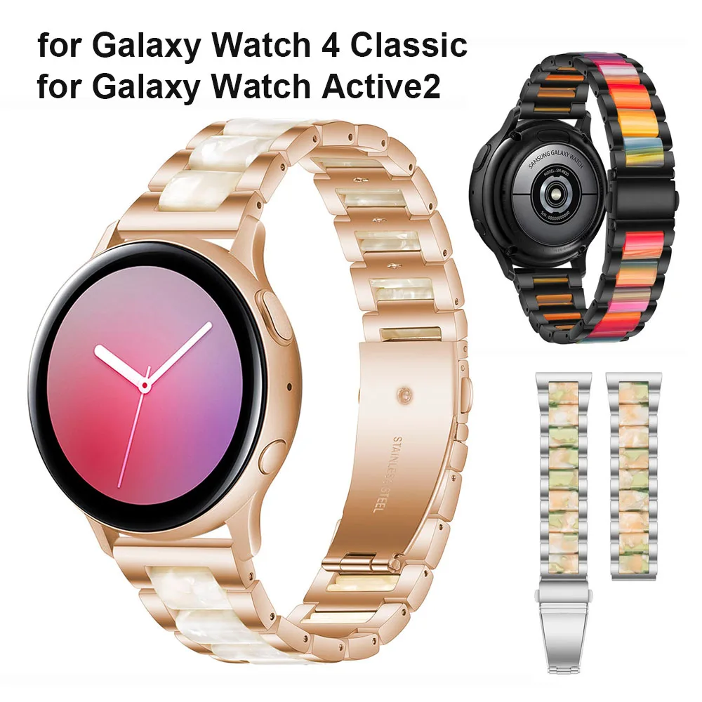 

Watch Bands for Samsung Galaxy Watch Galaxy Watch 4 Bands 20mm Resin Metal Strap for Active 1/2 40mm 44mm/Galaxy Watch 42mm