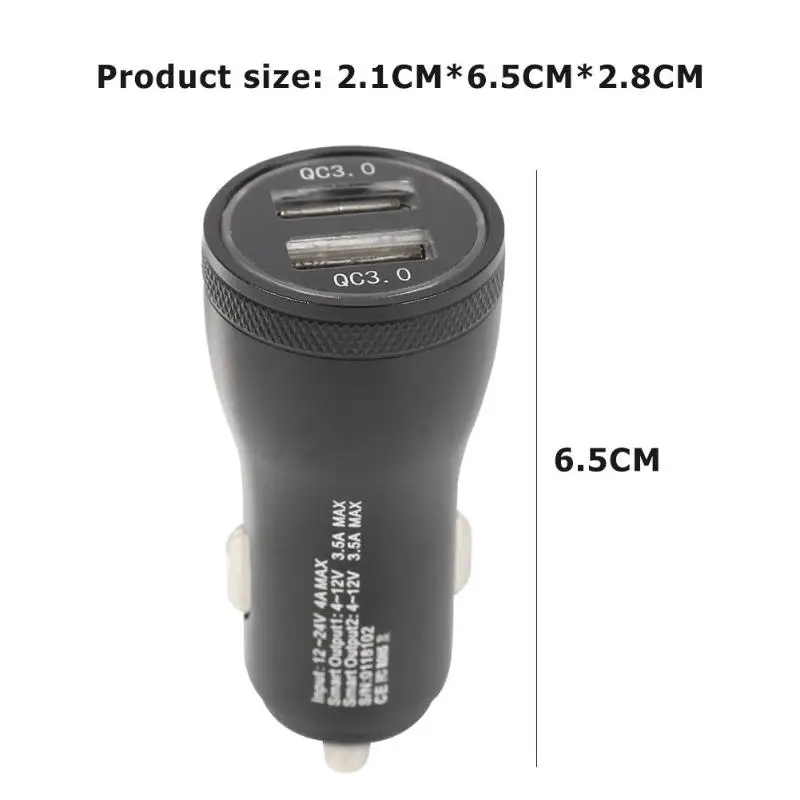 Автомобильное зарядное устройство PQ3C 36 Вт двойной адаптер QC 3 0 USB 5A для быстрой