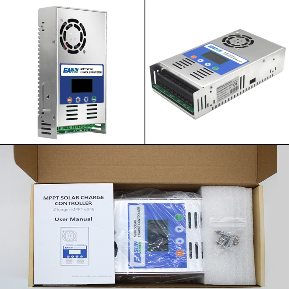 EASUN POWER 60A MPPT Solar Charge Controller 12V 24V 36V 48V Auto for Max PV 190VDC Lead Acid Lithium Battery