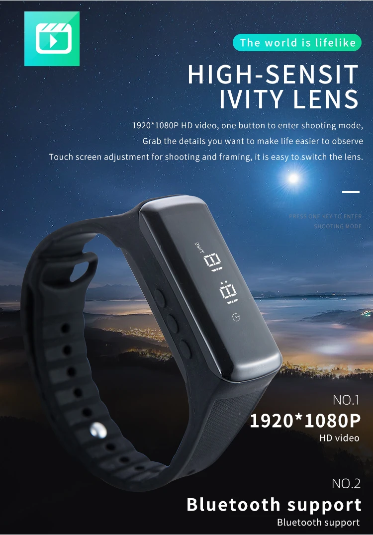 HD 1080P Мини Смарт Bluetooth Спорт на открытом воздухе фотографии браслет секретная Запись видео сенсорная кнопка портативные часы камера