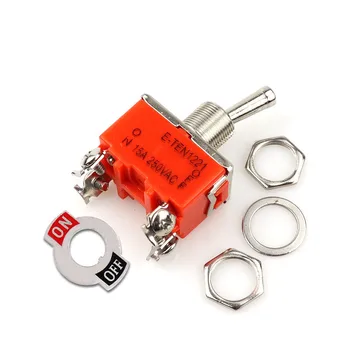 

1PCS E-TEN1221 15A 250VAC 4PIN ON-OFF Toggle switch Rocker switch The power switch micro switch orange