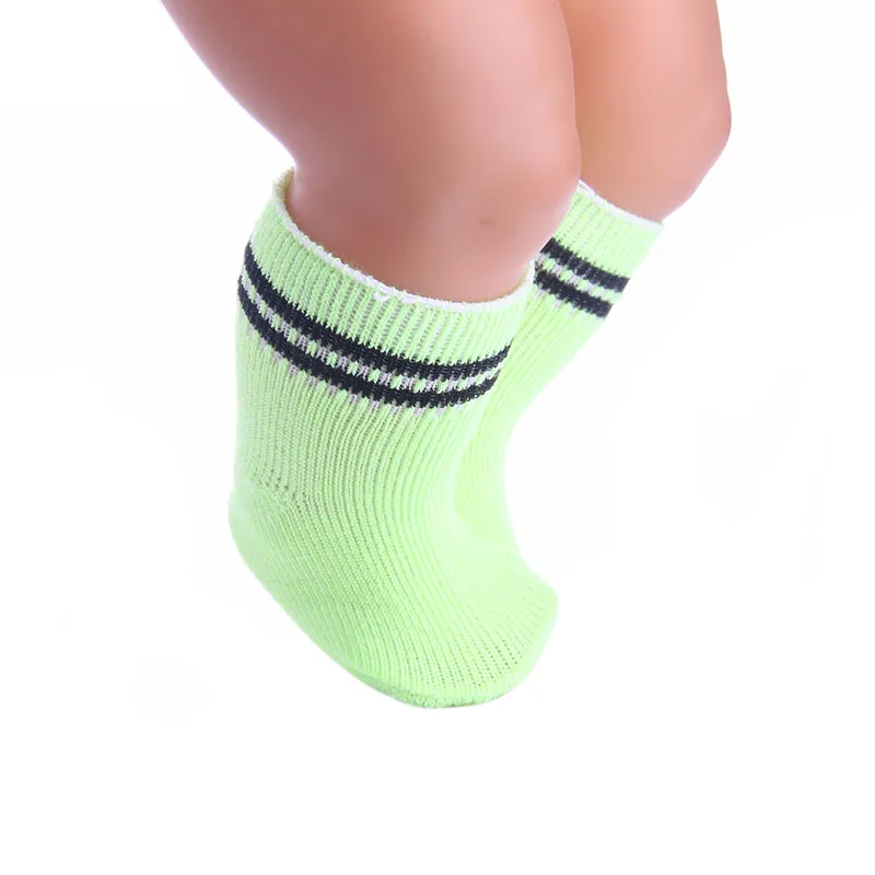 Кукла 14 видов стилей твердый/полосатые носки для девочек 18 дюймов американских кукол и 43 см для ухода за ребенком для мам для новорожденных поколения на Рождество и день рождения для девочек игрушка в подарок