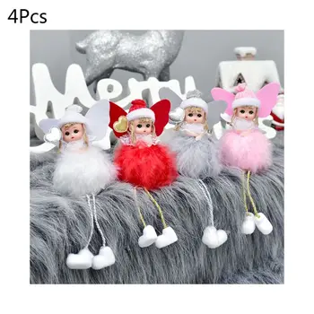 

4pcs Cute Feather Angel Doll Toy Hanging Christmas Tree Ornament New Year Party Holiday Home Decoration