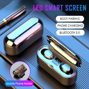 

Bluetooth 5.0 Earphone 8D Stereo Wireless Earbuds Noise Cancelling Mini Wireless Earphones Headset With Power Bank Phone Charge