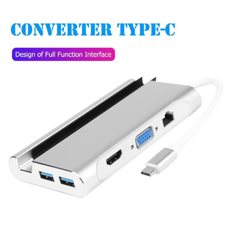 8 в 1 usb type-C концентратор мини-ПК RJ45 3 USB3.0 PD телефон кронштейн адаптер type-C конвертер для OTG/nintendo swith