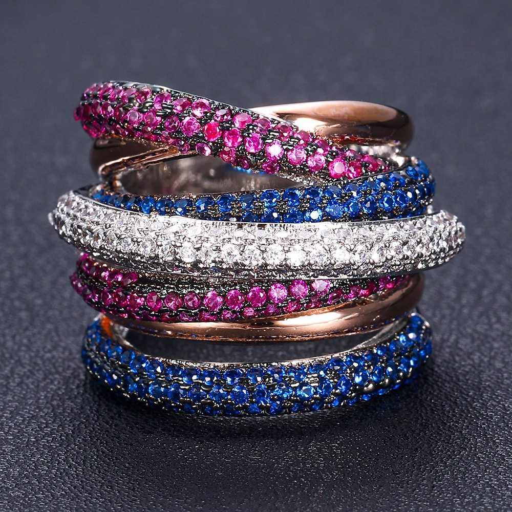 janekelly jankelly Famous Brand Luxury Cross Geometry Cubic Zironium Engagement Dubai Unisex Rings Bridal Finger Ring Jewelry