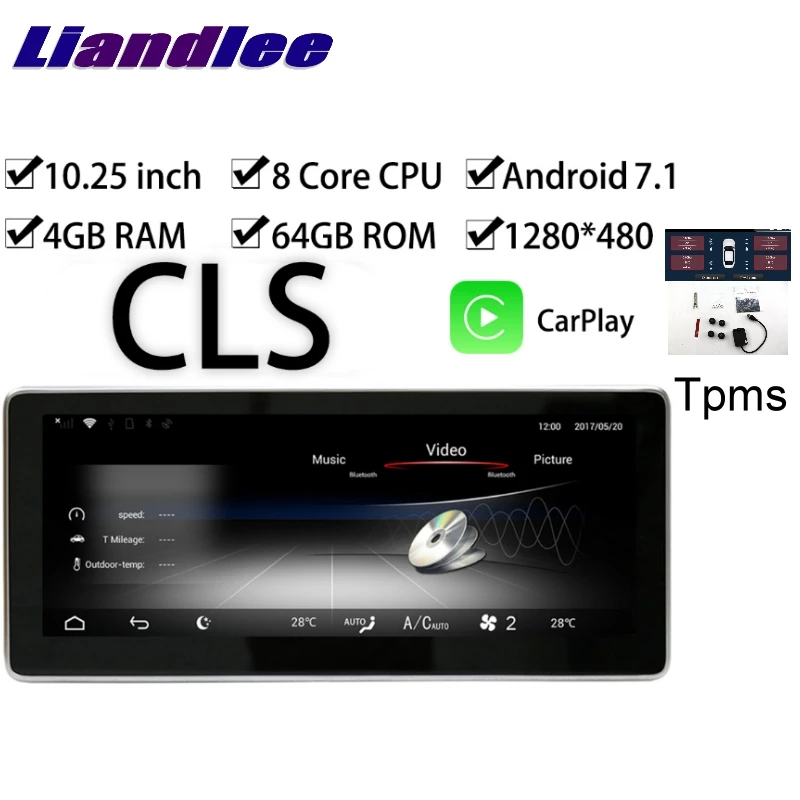 Liandlee автомобильный мультимидийный навигатор Аудио Радио для Mercedes Benz MB класс CLS W218 C218 X218 2010~ CarPlay TPMS навигация NAVI