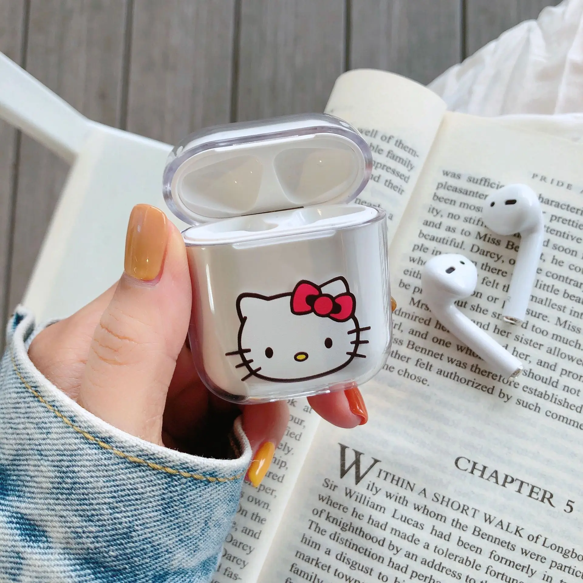 Прозрачные чехлы для наушников для Apple AirPods 2, зарядная коробка, милый мультяшный слон, Жесткий ПК, Кристальный чехол, сумка для Airpods, чехлы