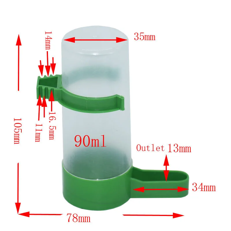 Bird Water Drinker With Clip For Pet Parrot Pigeon