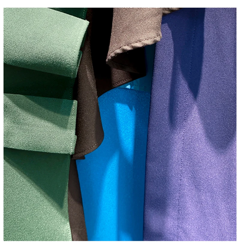 [EAM] High Waist Blue Asymmetrical Pleated Ruffles Temperament Half-body Skirt Women Fashion Tide New Spring Autumn 2020 1X801