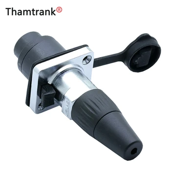 

1Set RJ45 connector, 8p8c, Waterproof/Dustproof, chassis female socket+male plug, Zinc alloy body, RJ45 Network Connector