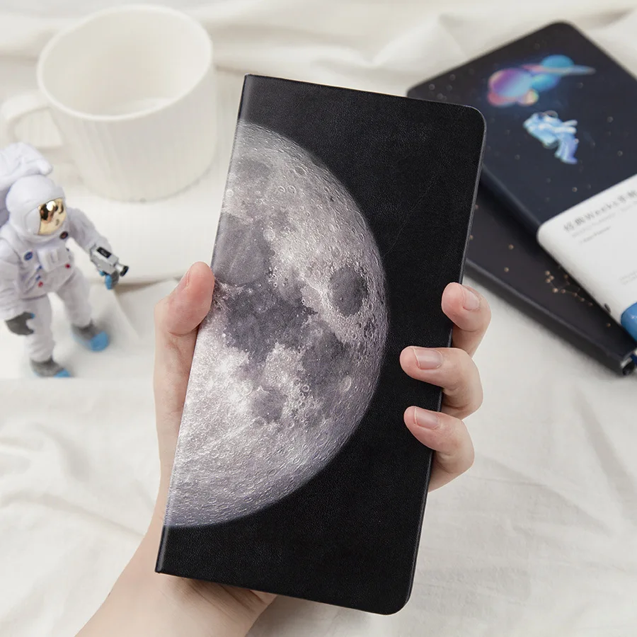 

A6 Travel the Universe Diary Notebook Cute Kids Black Weeks Plan Notebook School Office Agenda Notepad Supplies Bullet Journal