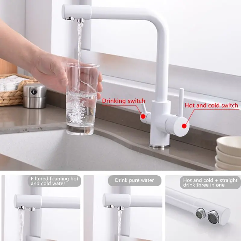 

Copper Kitchen Filter Purifier Faucet Antique Three-Use Baking Lacquer Basin Drinking Water Faucet Container Basin Mixing Faucet