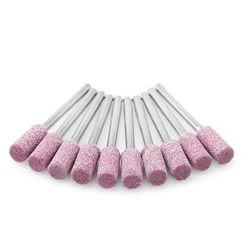 

10pcs Cylinder Shape Rotary Tool Abrasive Stone Points 10mm Head Dia 3mm Shank Electric Grinding Polishing Head Wheel MAR15