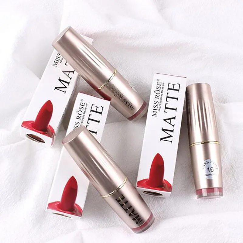 6 Colors Velvet Semi Matte Lipstick Makeup Moisturizing Long Lasting Easy to Wear Cosmetics Non drying Lip Gloss Brown Pigments| |