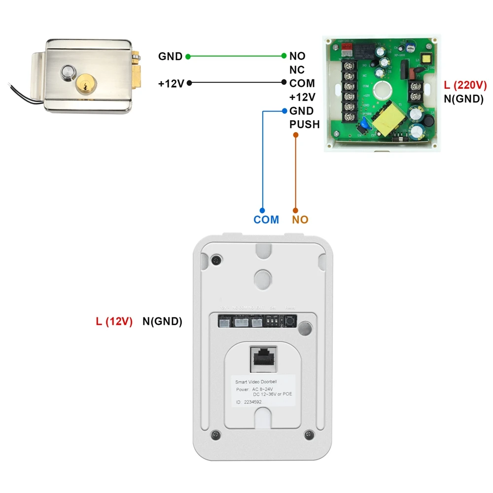Anchencoky WiFi Intercom Wireless IP Door bell 150° Wide Angle Smart Video Door Phone With Electronic Lock For Home Security Kit