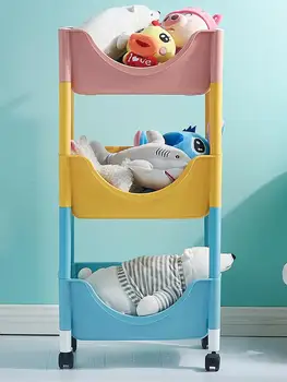 

Move The Bedroom Shelf With Wheels Toy For Children To Receive Home Sitting Room Shelf Cart Hanger Rack Shelf