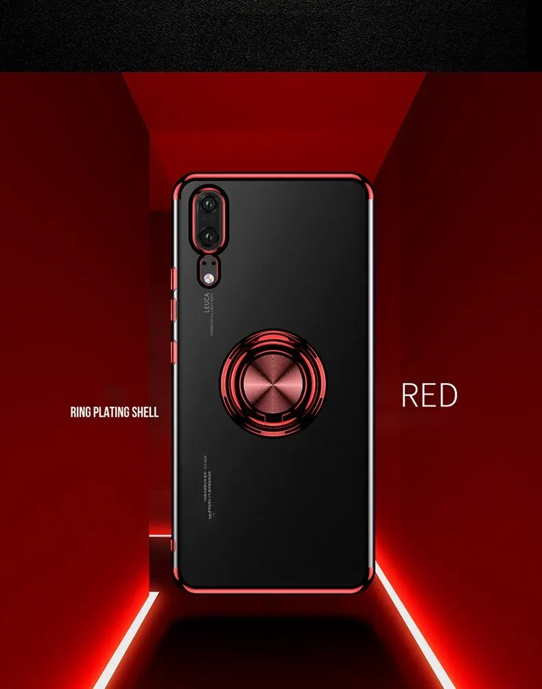Чехол для huawei P30 P20 Lite Pro, чехол с кольцом и подставкой, магнитный автомобильный чехол для huawei mate 30 20 Lite Pro Honor 9X 8X 8A 10 - Цвет: Красный