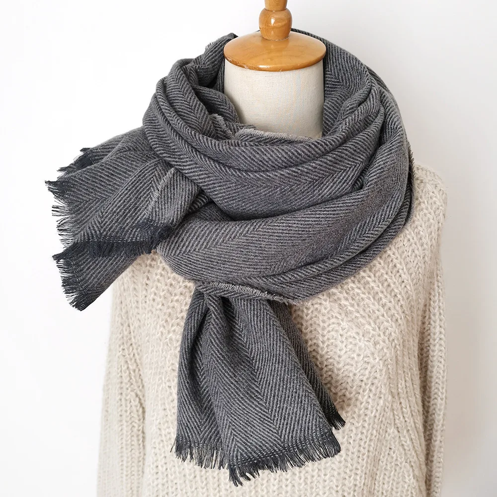 

Winter Fashion Scarf Luxury Gift for Women Long Scarf with Tessel Keep Warmer Ladies Knitting Cashmere Pashmina Scarf