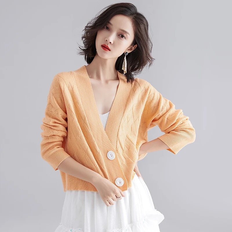 Yellow Кашемировые кардиганы Женская блузка вязаный кашемировый кардиган, пальто, свитер блузка однотонная эластичная тонкая женская повседневная куртка вязаный кардиган - Цвет: Yellow