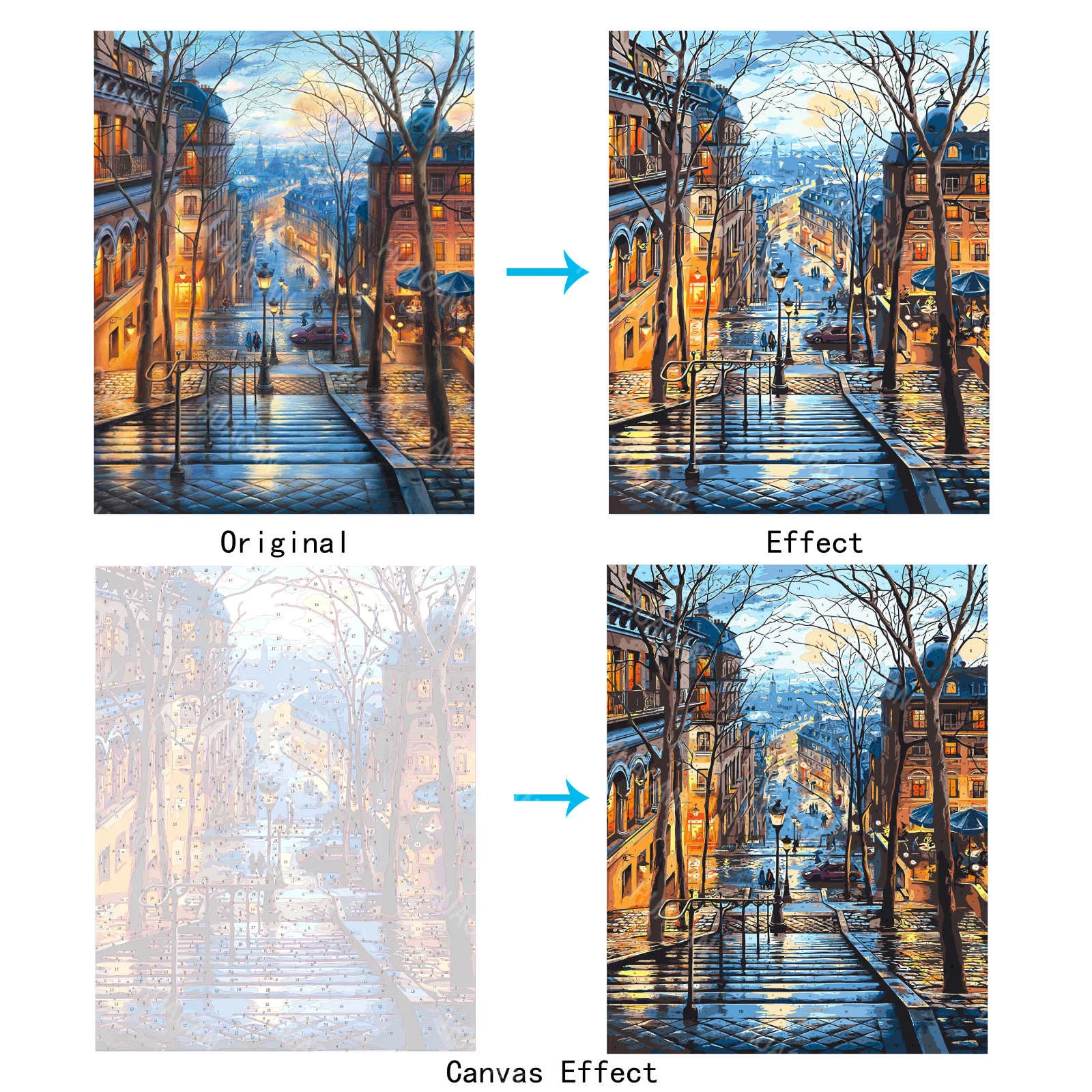 HUACAN Painting By Numbers Scenery DIY Oil Coloring By Numbers Street Landscape Canvas Paint Art Pictures Home Decor