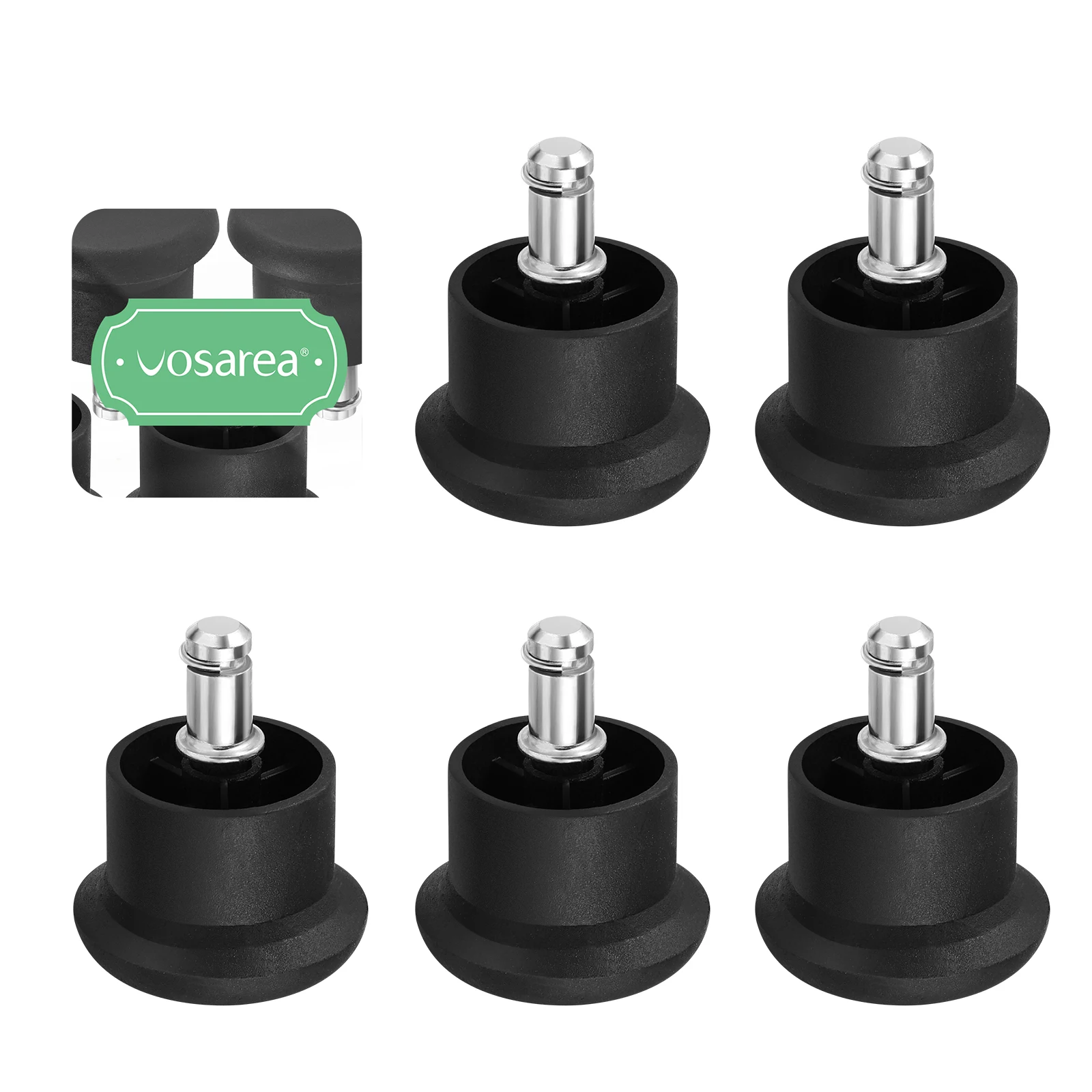 VOSAREA 5pcs Chair Caster Wheels Heavy Duty & Safe Chair Wheels Stopper