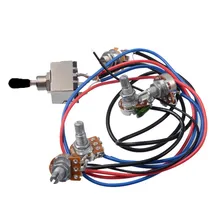 Kit de arnés precableado para pastilla de guitarra eléctrica, interruptor de palanca de 3 vías, potenciómetro 2V2T 500K, adecuado para Control de tono de guitarra LP