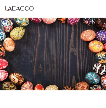 

Photo Backdrops For Baby Colorful Eggs Happy Easter Day Grunge Wooden Boards Floor Party Decro Photography Background Photostuio