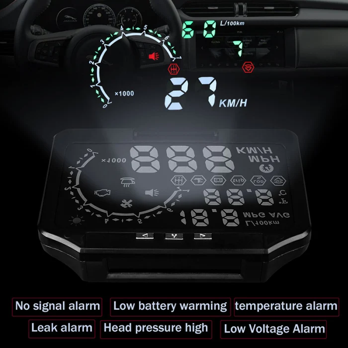 3 в 1 Автомобильный HUD Дисплей Многофункциональный Умный автомобильный HUD держатель с системой TPMS Напряжение температура электричество сигнализация F-Best