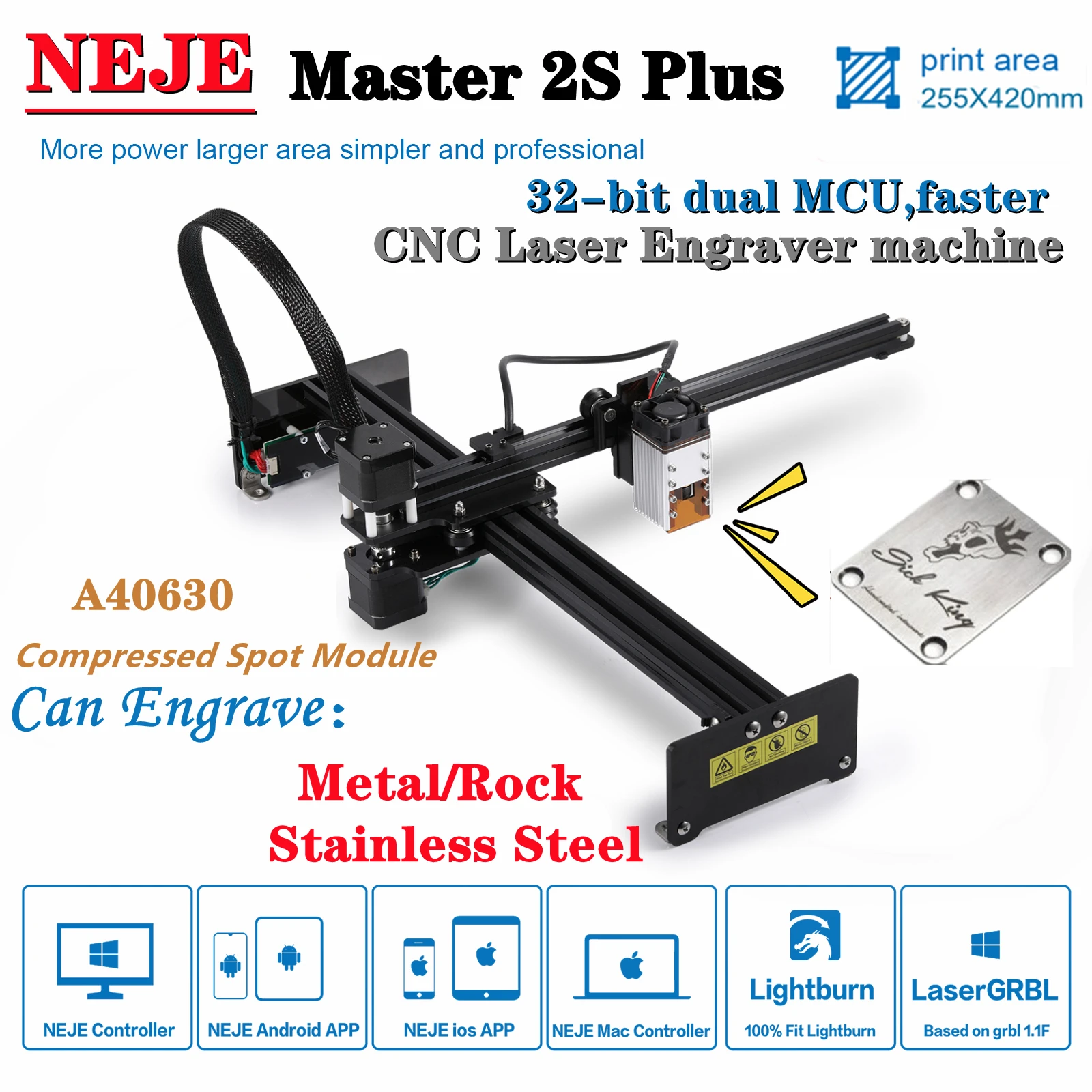 NEJE Master 2s Plus A40640/N40630 CNC Laser Engraving Machine Cutting Wood Cutter Printer APP Wireles Bluetooth Benbox Lightburn wood pellet machine Woodworking Machinery