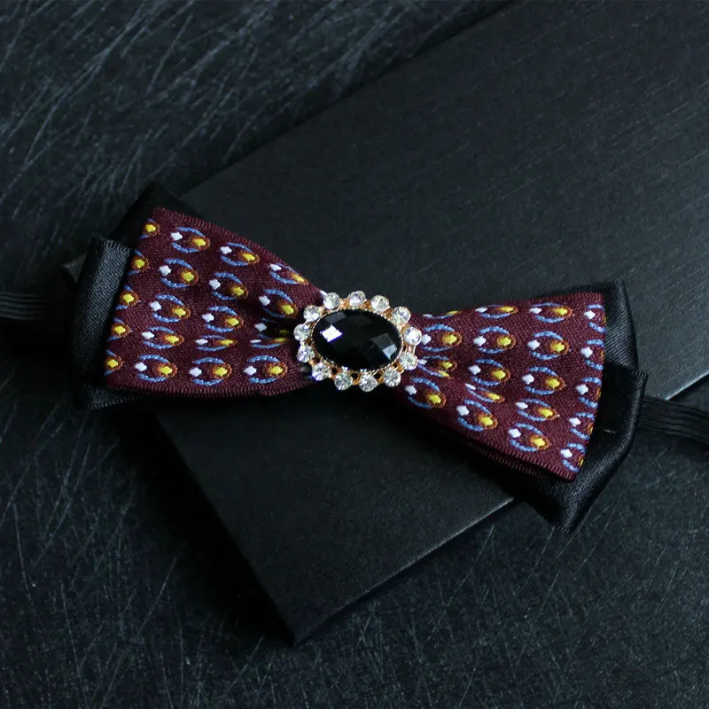 Bow Tie Для мужчин Для женщин для свадебного банкета, вечеринки галстук-бабочка из стразов и сплава, галстук-бабочка Винтаж Пейсли на шее и рисунком «клетчатая звезда полосатые тканевые с принтом ленточка с бантиками - Цвет: Bow Tie