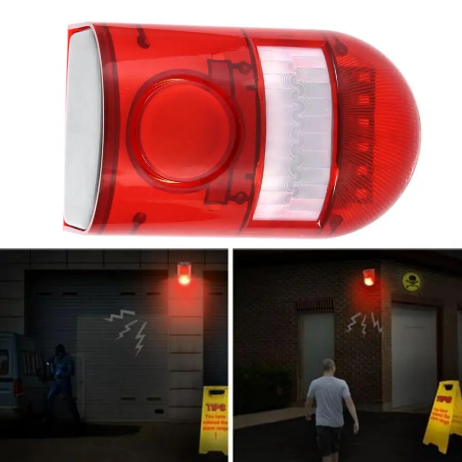 110db Solar Powered LED Alarm Light Waterproof And Motion Sensor Security Lamp For Farm Warehouse