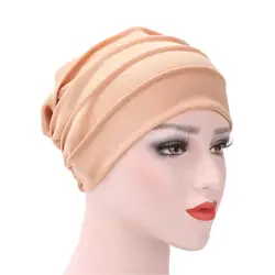 Бини шарф Тюрбан, повязка на голову шапка зима осень женский головной убор в индийском стиле мусульманская гофрированная химиотерапия