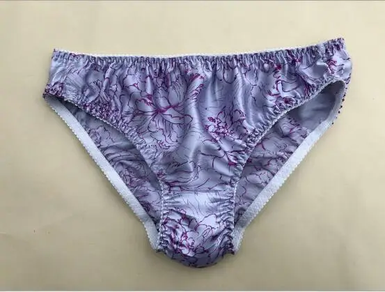 Floral Purple Moxeay, шелковые атласные трусики, женские мягкие удобные трусы, дышащие, высокое качество, повседневное нижнее белье, женские короткие трусики, нижнее белье - Цвет: Floral Purple