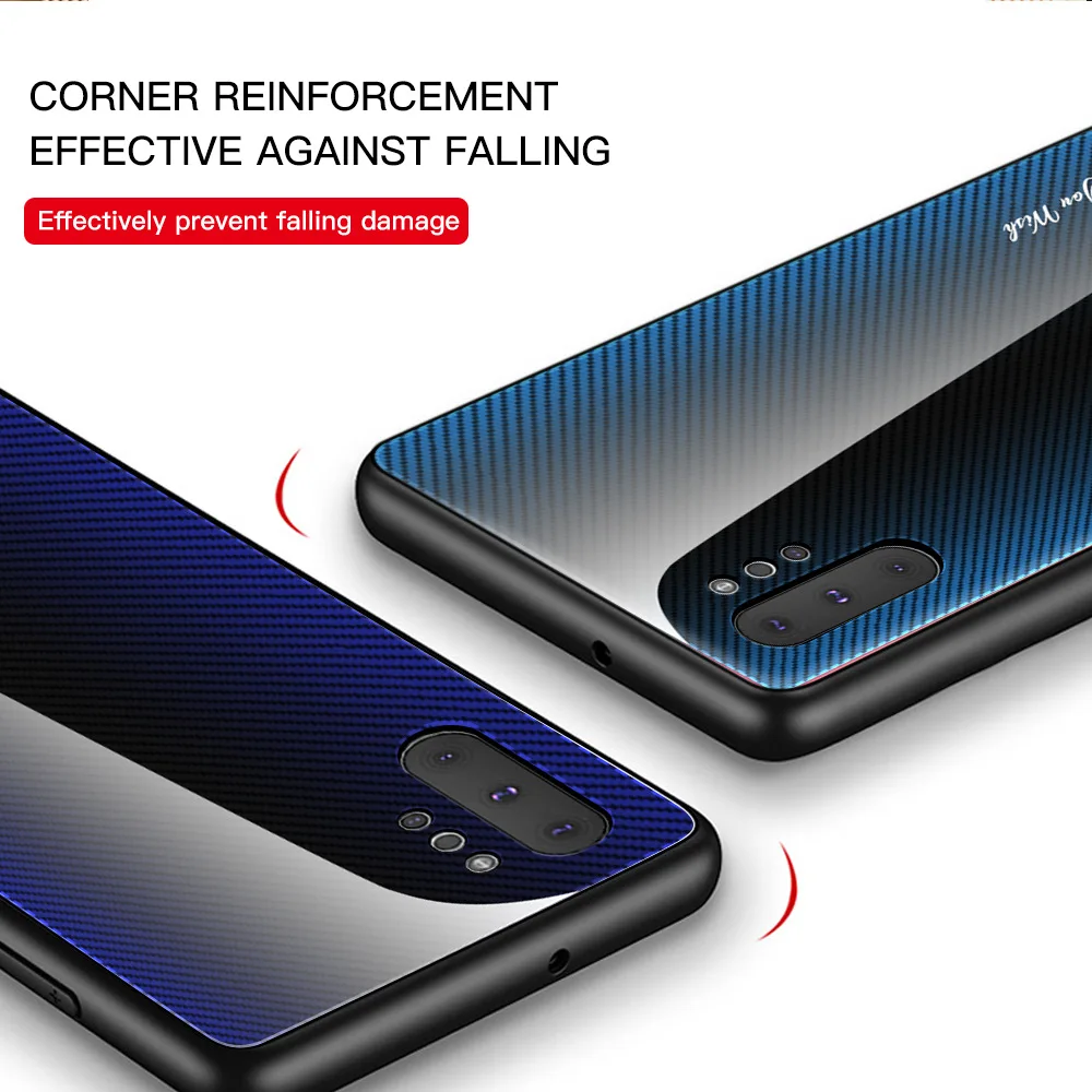 QUZONG градиент закаленное Стекло чехол для samsung Galaxy Note 10 9 8 S10 S9 S8 плюс A10 A20 A30 A50 A70 A80 A90 мягкая рамка Крышка