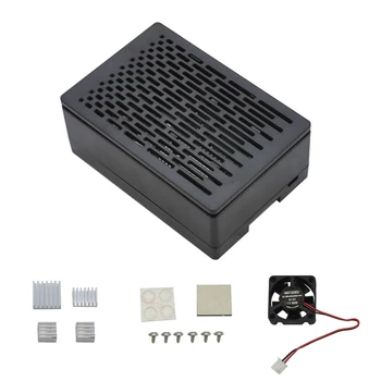 

For Raspberry Pi 4B Protective ABS Case Enclosure with Cooling Fan Silver Aluminum HeatSink for Raspberry Pi 4 Model B