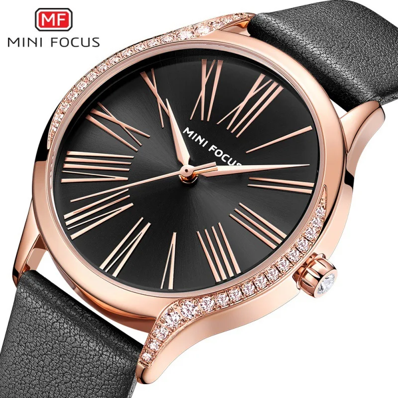 

Mini FOCUS Brand Simple Modern And Trendy/women Watch Japan Movement Waterproof Diamond Set Leather Watch Strap 0259l