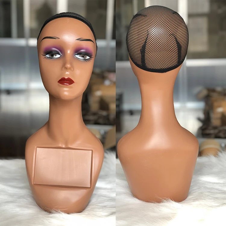 Nunify Black Skin Mannequin Head With Shoulders For Wigs Display Wig Making  Tools Makeup Mannequin Head For Hats And Scarves