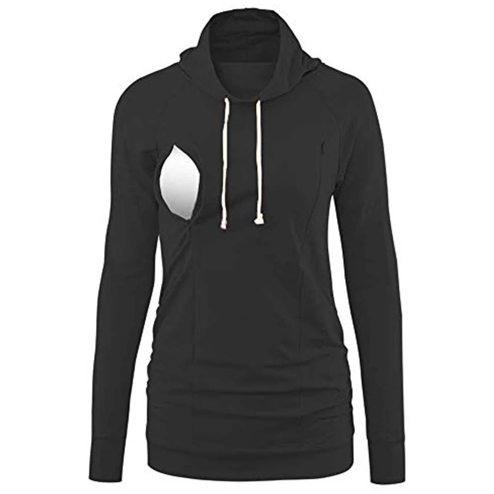 Maternity Sweatshirt Women Nursing Maternity Long Sleeves Hooded Breastfeeding Hoodie Pregnant Women Long Sleeve Hoodies D20