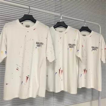 

2020 Latest Korean Hip-Hop Oversize Manual Splash ink Gallery Dept Vintage T-shirt Streetwear Men women Cotton tees