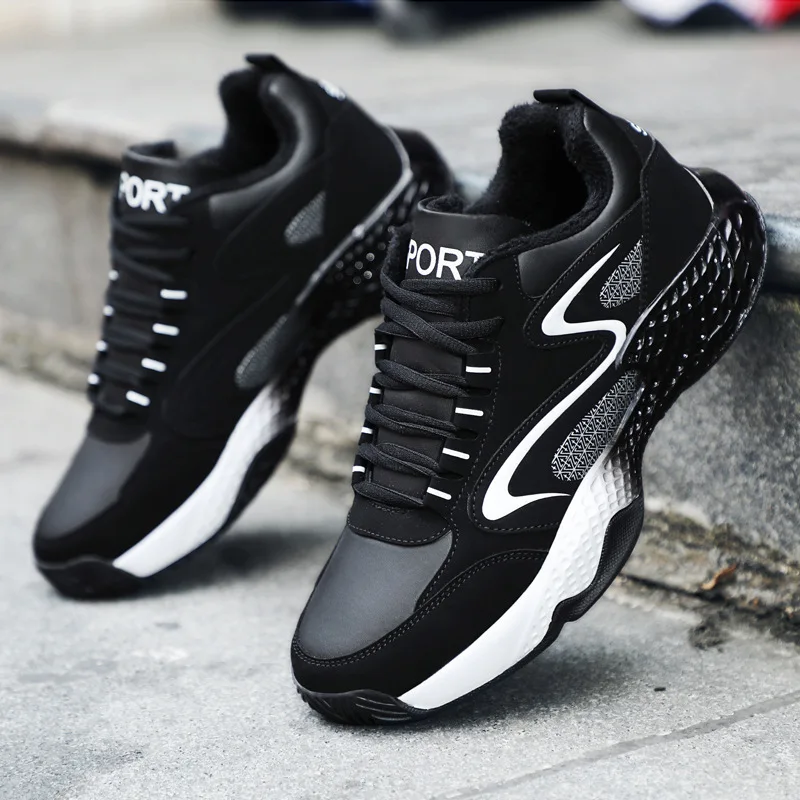 

New Men Basketball Trainers Shoes Winter Warm Men Travel Casual Shoes Sneakers Men Cotton Shoes Running Sport Chaussure Homme