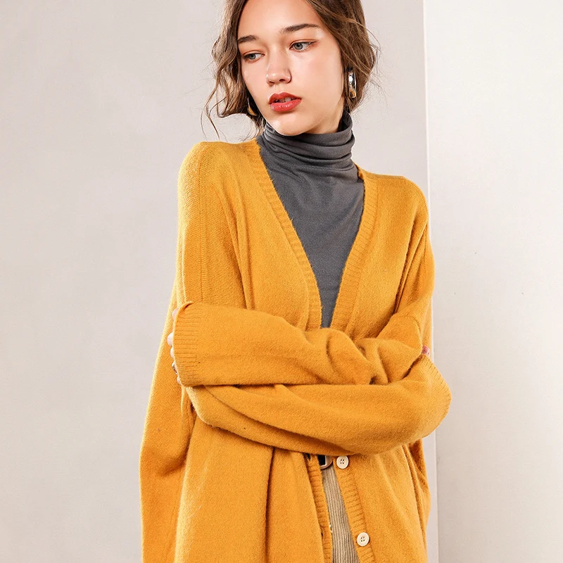 Best Price Women Jackets 100% Wool Knitted Cardigans Loose Style Winter Warm 4Colors Ladies Sweaters New Fashion Hot Sale Woman Jumpers