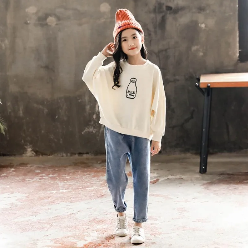 

Girls Clothing Sets Teen Girls Clothes 2020 Children's Clothing Suits Top & Demin Pants Toddler Kids Clothes For 4 6 8 12 Years