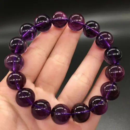Натуральный Аметист Круглый бисер кварцевый эластичный браслет со стразами заживление 9-10 мм