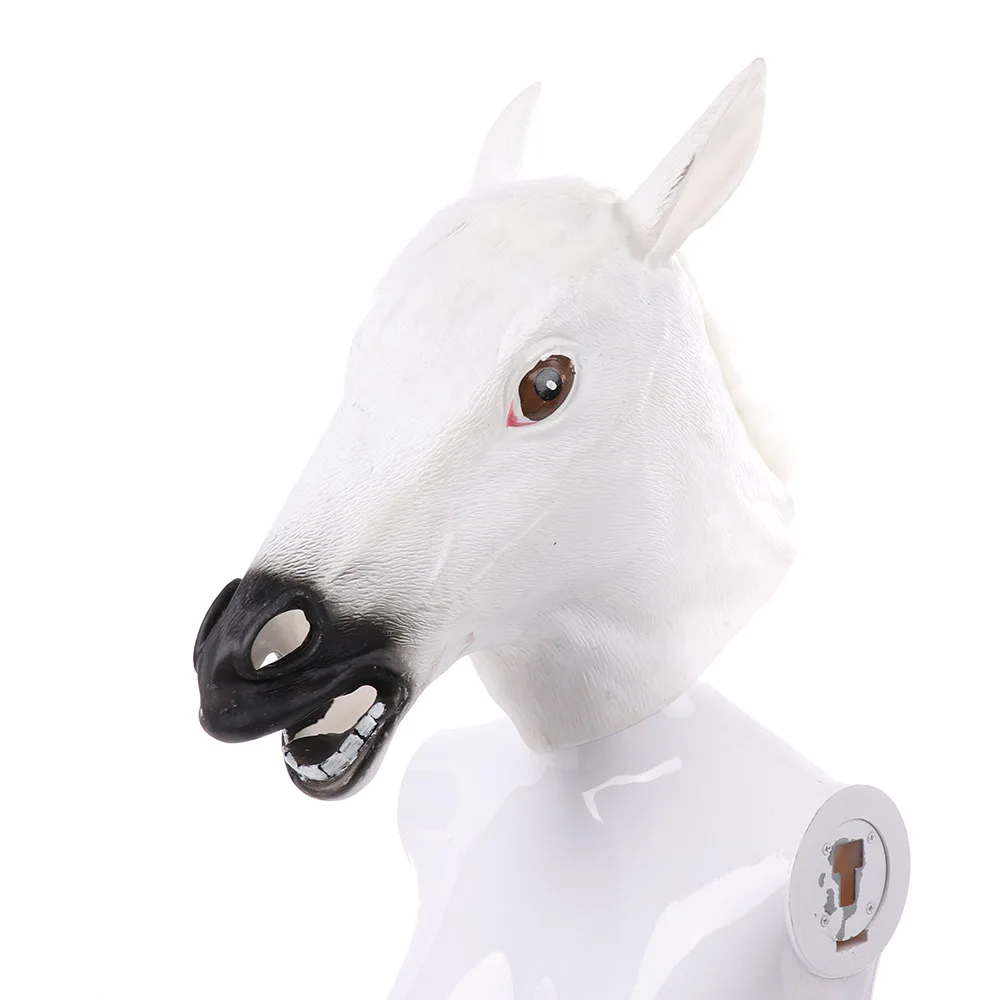 

PTYGO Latex Mask Halloween Party Full Face Horrible Animal Dog Horse Head Mask Props for Masquerade Halloween Masks
