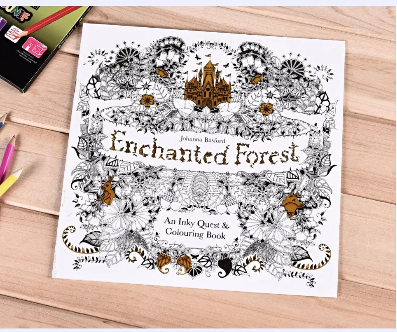 4pc 24 Page coloring book Enchanted Forest mandalas Animal kids