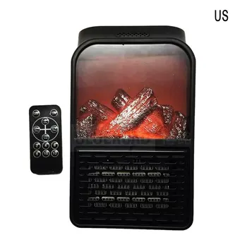 

900W Mini Electric Wall-outlet Flame Heater Air Warmer PTC Ceramic Heating Stove Radiator Household Wall Handy Fan EU/US/UK plug